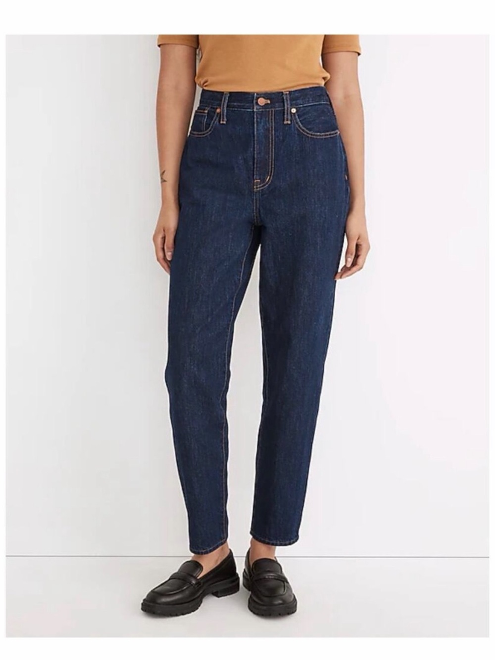 Madewell Baggy Tapered Jean in Dark Blue size 26